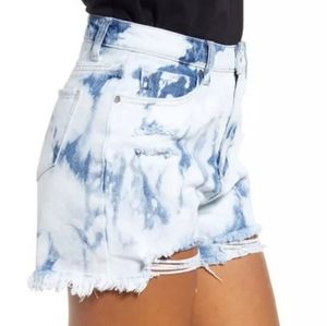 BP Ripped Nonstretch Denim Cutoff Shorts Size 26 ( 4 ) Blue Bleached Wash NWT